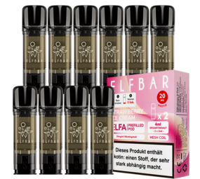 Elfbar ELFA - Strawberry Ice Cream - Liquid Pod - Nikotin 20 mg - 10er Pack (5x2er Pack) Elfbar ELFA - Strawberry Ice Cream - Liquid Pod - Nikotin 20 mg - 10er Pack (5x2er Pack)