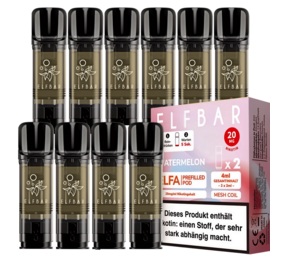 Elfbar ELFA - Watermelon - Liquid Pod - Nikotin 20 mg - 10er Pack (5x2er Pack) Elfbar ELFA - Watermelon - Liquid Pod - Nikotin 20 mg - 10er Pack (5x2er Pack)