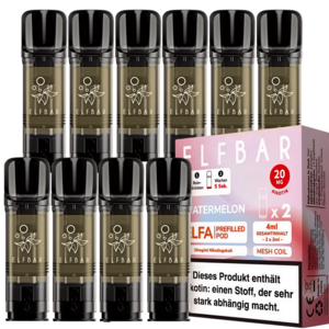 Elfbar ELFA - Watermelon - Liquid Pod - Nikotin 20 mg - 10er Pack (5x2er Pack) Elfbar ELFA - Watermelon - Liquid Pod - Nikotin 20 mg - 10er Pack (5x2er Pack)