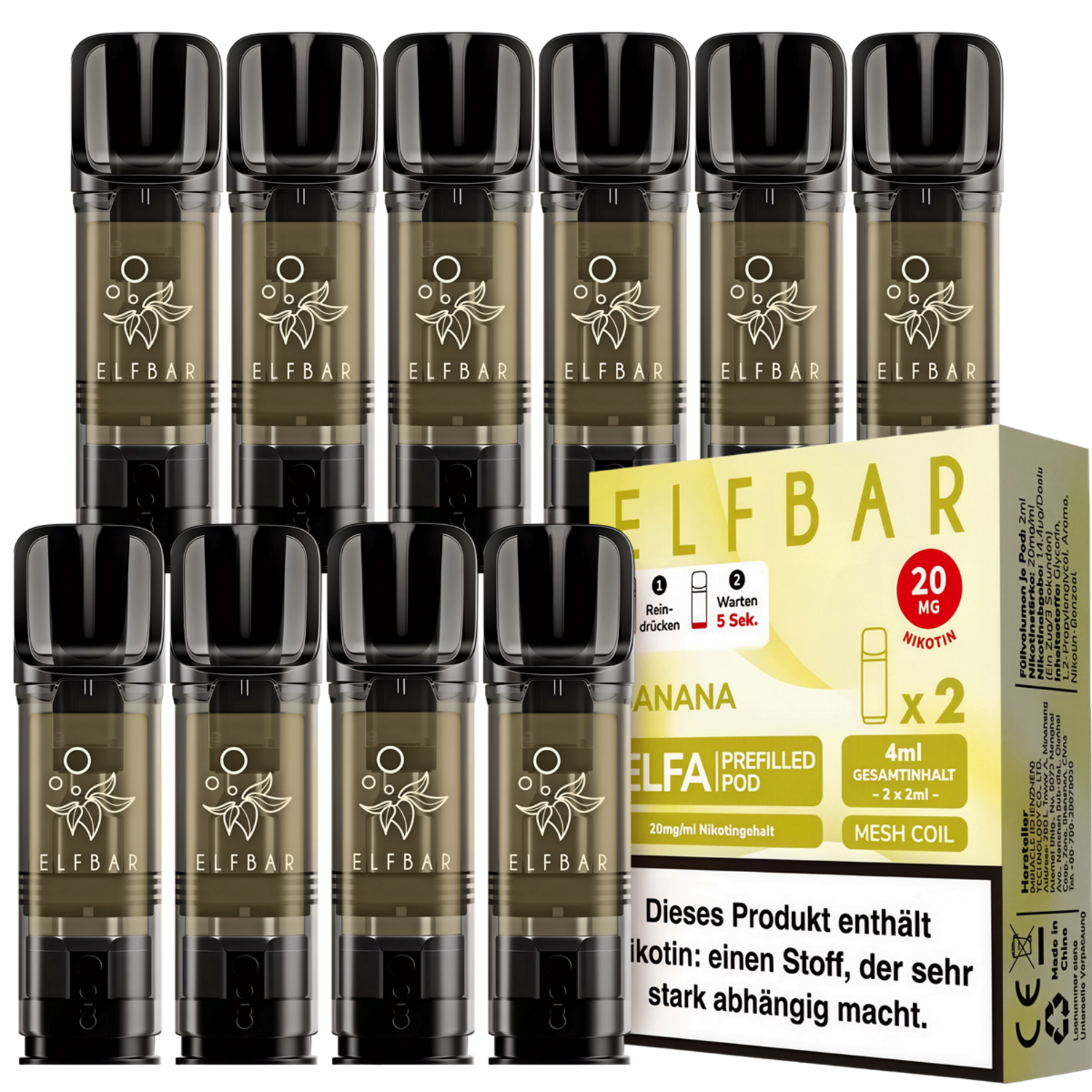 Elfbar - ELFA - Banana - Liquid Pod - 10er Pack
