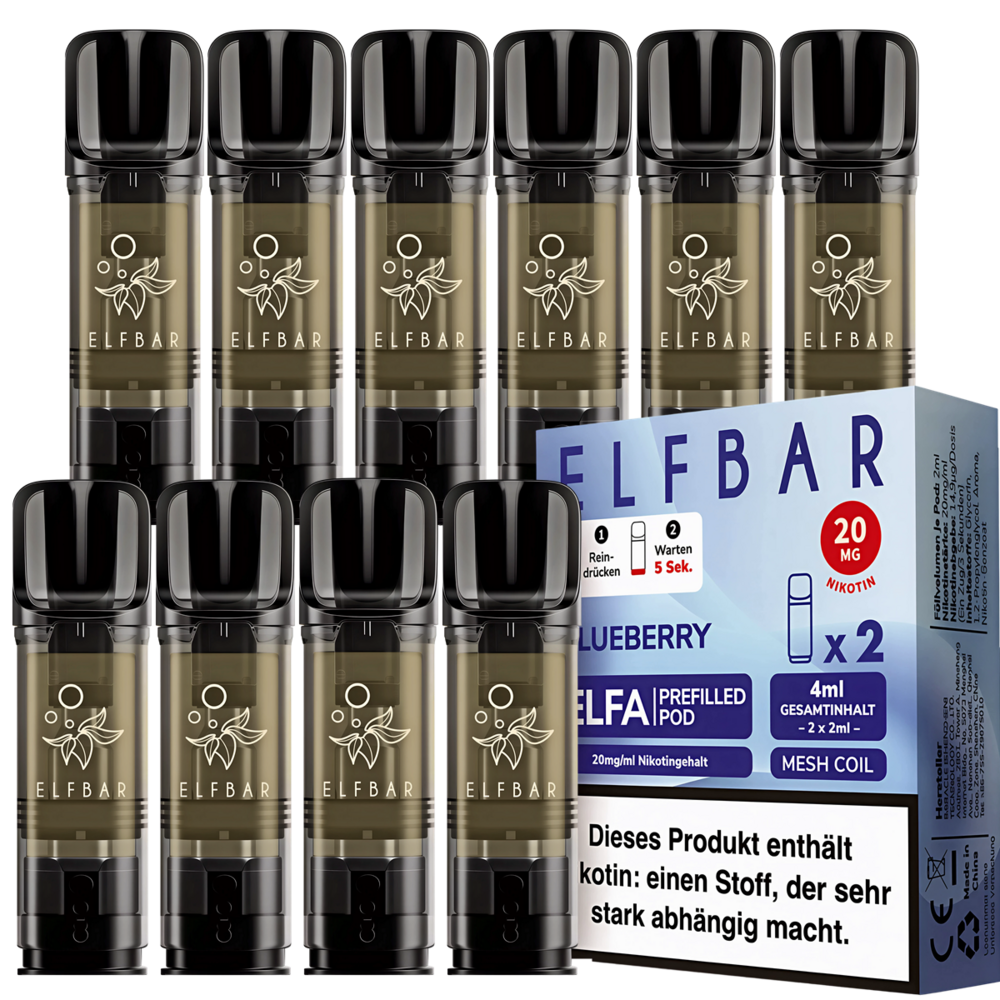 Elfbar Elfbar - ELFA - Blueberry - Liquid Pod - 2 ml - Nikotin 20 mg - 10er Pack (5x2er Pack)