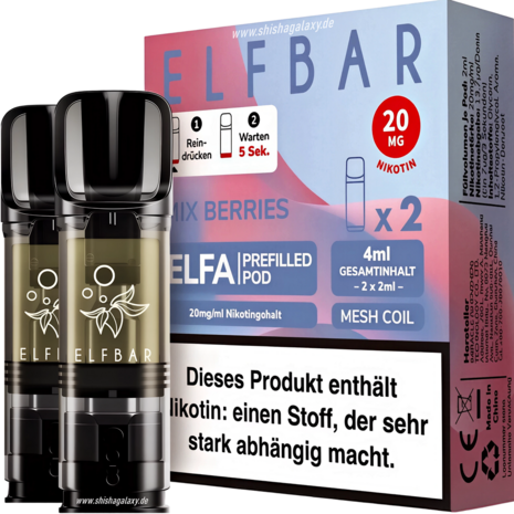 Elfbar Elfbar - ELFA - Mix Berries - Liquid Pod - 2 ml - Nikotin 20 mg - 10er Pack (5x2er Pack)