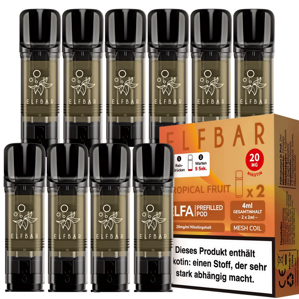 Elfbar Elfbar - ELFA - Tropical Fruit - Liquid Pod - 2 ml - Nikotin 20 mg - 10er Pack (5x2er Pack)