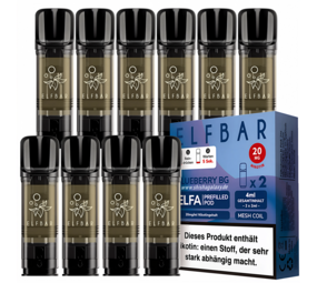 Elfbar ELFA - Blueberry BG - Liquid Pod - Nikotin 20 mg - 10er Pack (5x2er Pack) Elfbar ELFA - Blueberry BG - Liquid Pod - Nikotin 20 mg - 10er Pack (5x2er Pack)