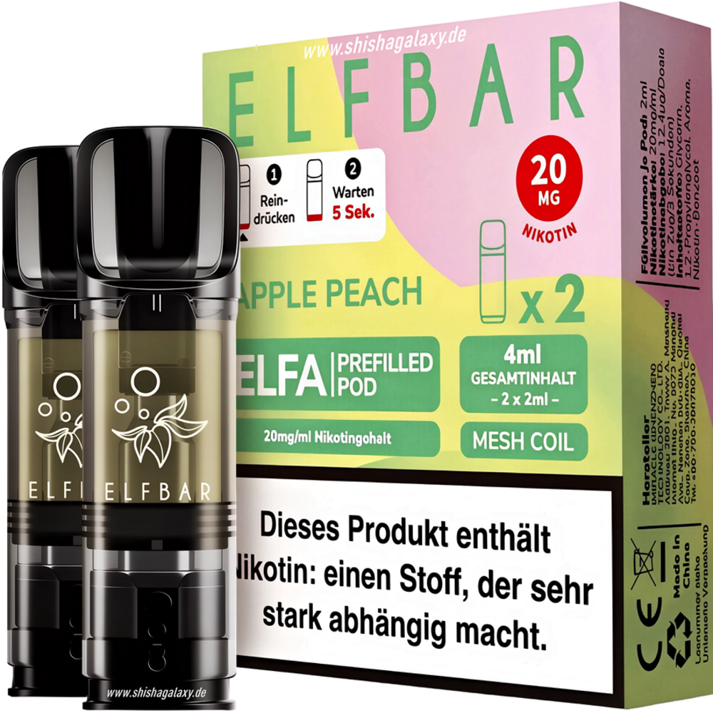 Elfbar Elfbar - ELFA -  Apple Peach - Liquid Pod - 2 ml - Nikotin 20 mg - 10er Pack (5x2er Pack)