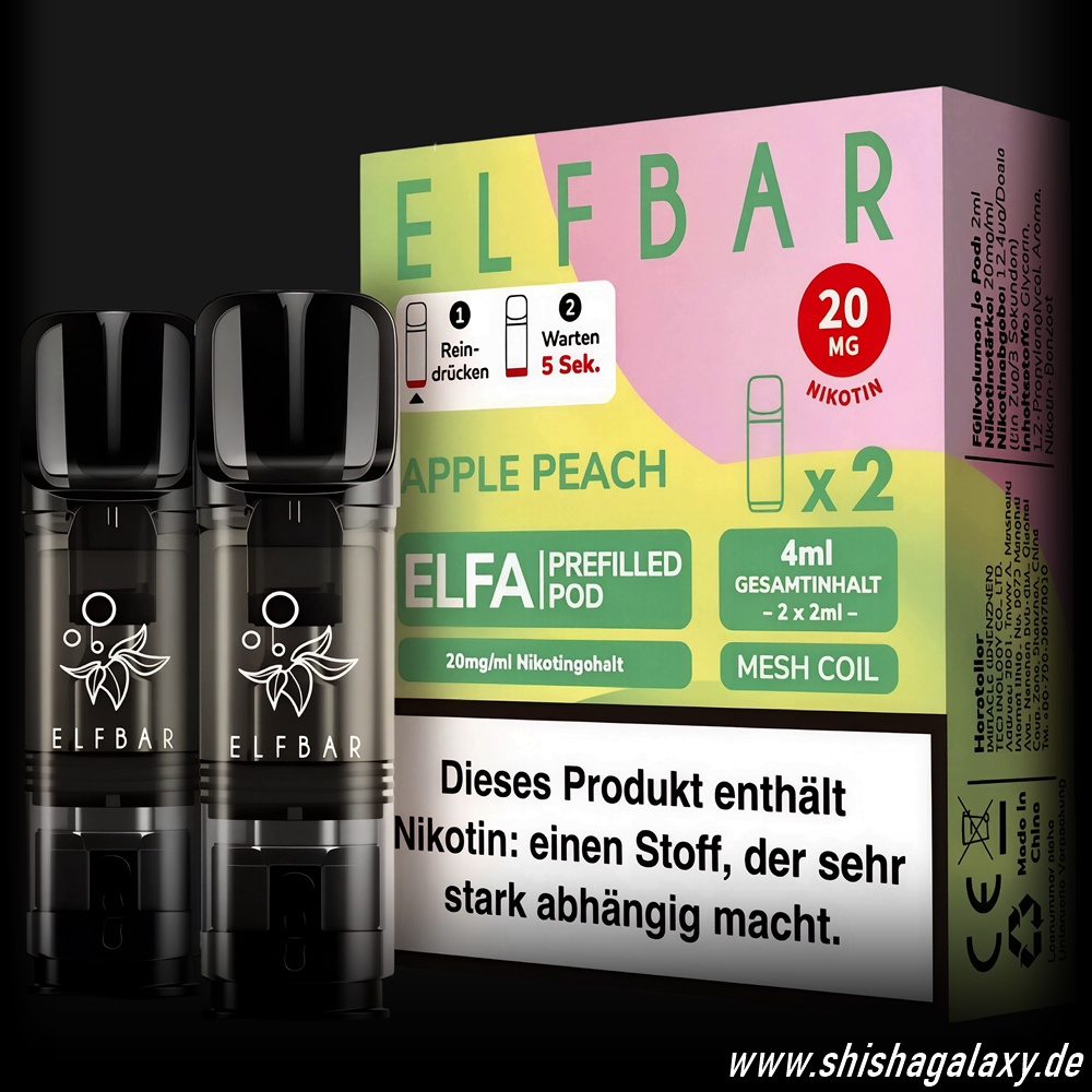 Elfbar Elfbar - ELFA -  Apple Peach - Liquid Pod - 2 ml - Nikotin 20 mg - 10er Pack (5x2er Pack)