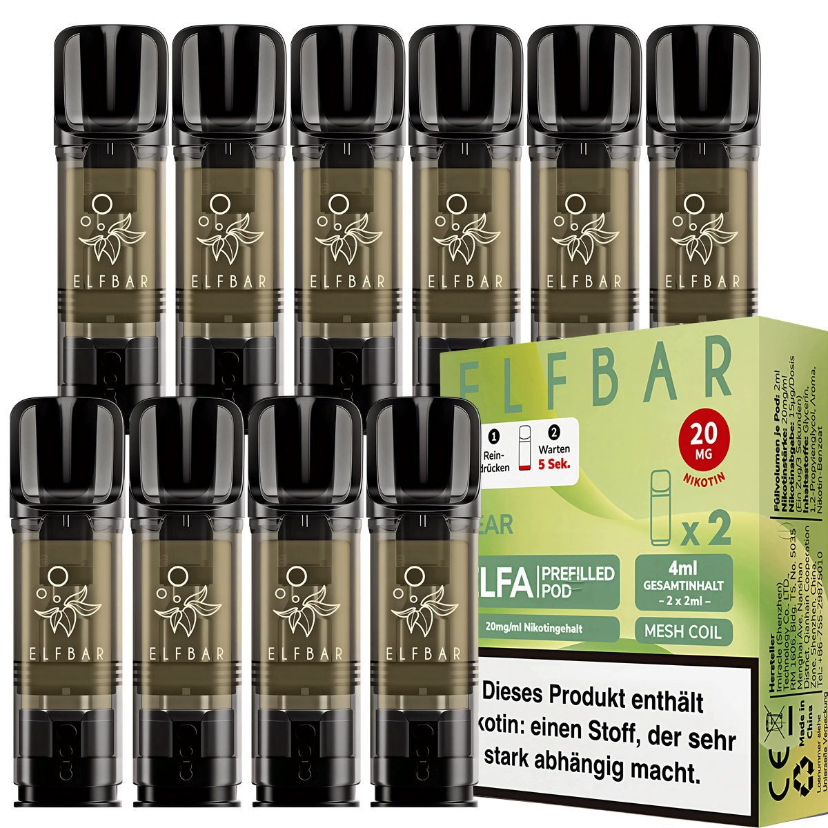 Elfbar ELFA Pods Pear 20mg | 10er Pack günstig kaufen