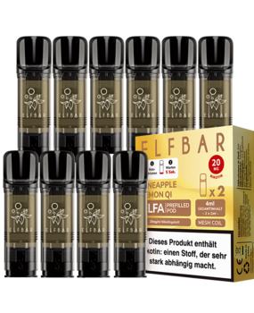 Elfbar ELFA - Pineapple Lemon Qi - Liquid Pod - Nikotin 20 mg - 10er Pack (5x2er Pack)