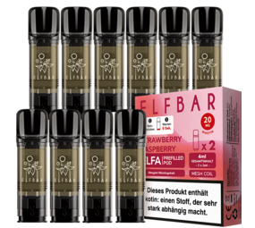 Elfbar ELFA - Strawberry Raspberry - Liquid Pod - Nikotin 20 mg - 10er Pack (5x2er Pack)
