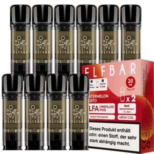Elfbar ELFA - Watermelon Mojito - Liquid Pod - Nikotin 20 mg - 10er Pack (5x2er Pack) Elfbar ELFA - Watermelon Mojito - Liquid Pod - Nikotin 20 mg - 10er Pack (5x2er Pack)