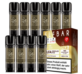 Elfbar ELFA - Golden Tobacco - Liquid Pod - Nikotin 20 mg - 10er Pack (5x2er Pack) Elfbar ELFA - Golden Tobacco - Liquid Pod - Nikotin 20 mg - 10er Pack (5x2er Pack)