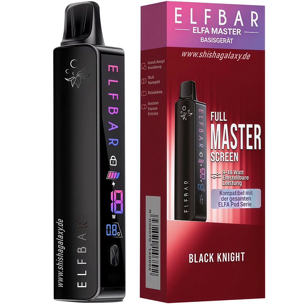 Elfbar Elfbar ELFA Master - Basisgerät - Akku 850 mAh - Black Knight - E-Zigarette Elfbar Elfbar ELFA Master - Basisgerät - Akku 850 mAh - Black Knight - E-Zigarette