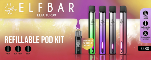 Elfbar Elfbar ELFA Turbo - Pod Kit - Akku 550 mAh - Aurora Gold - E-Zigarette