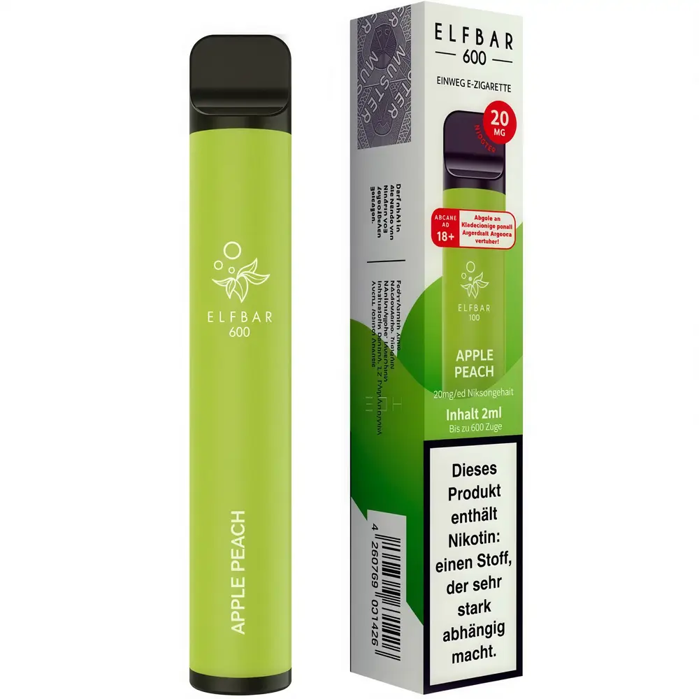 Elfbar Elfbar 600 - Apple Peach - 600 Züge / Nikotin 20 mg - Einweg E-Zigarette