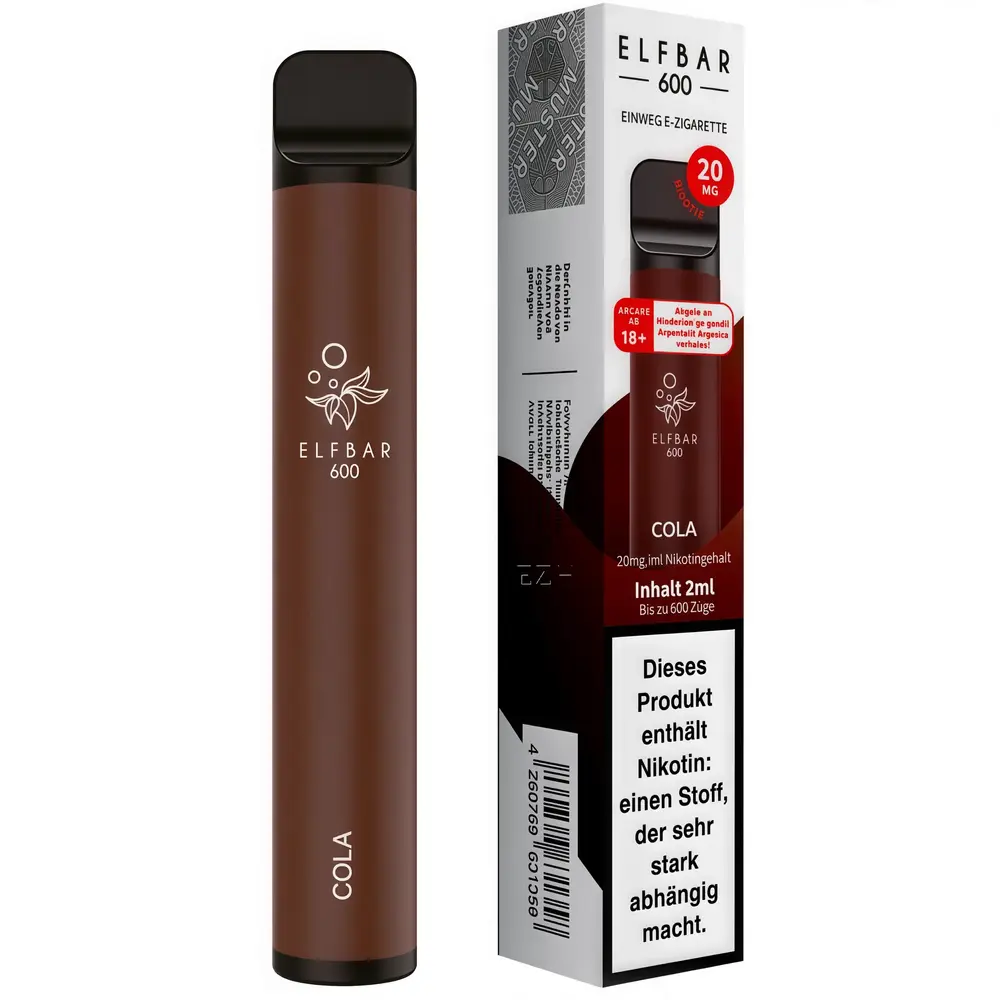 Elfbar Elfbar 600 - Cola - 600 Züge / Nikotin 20 mg - Einweg E-Zigarette