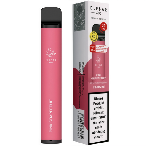 Elfbar Elf Bar 600 - Pink Grapefruit - 600 Züge / Nikotin 20 mg - Einweg E-Zigarette