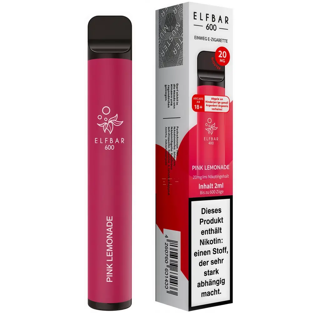 Elfbar Elfbar 600 - Pink Lemonade - 600 Züge / Nikotin 20 mg - Einweg E-Zigarette