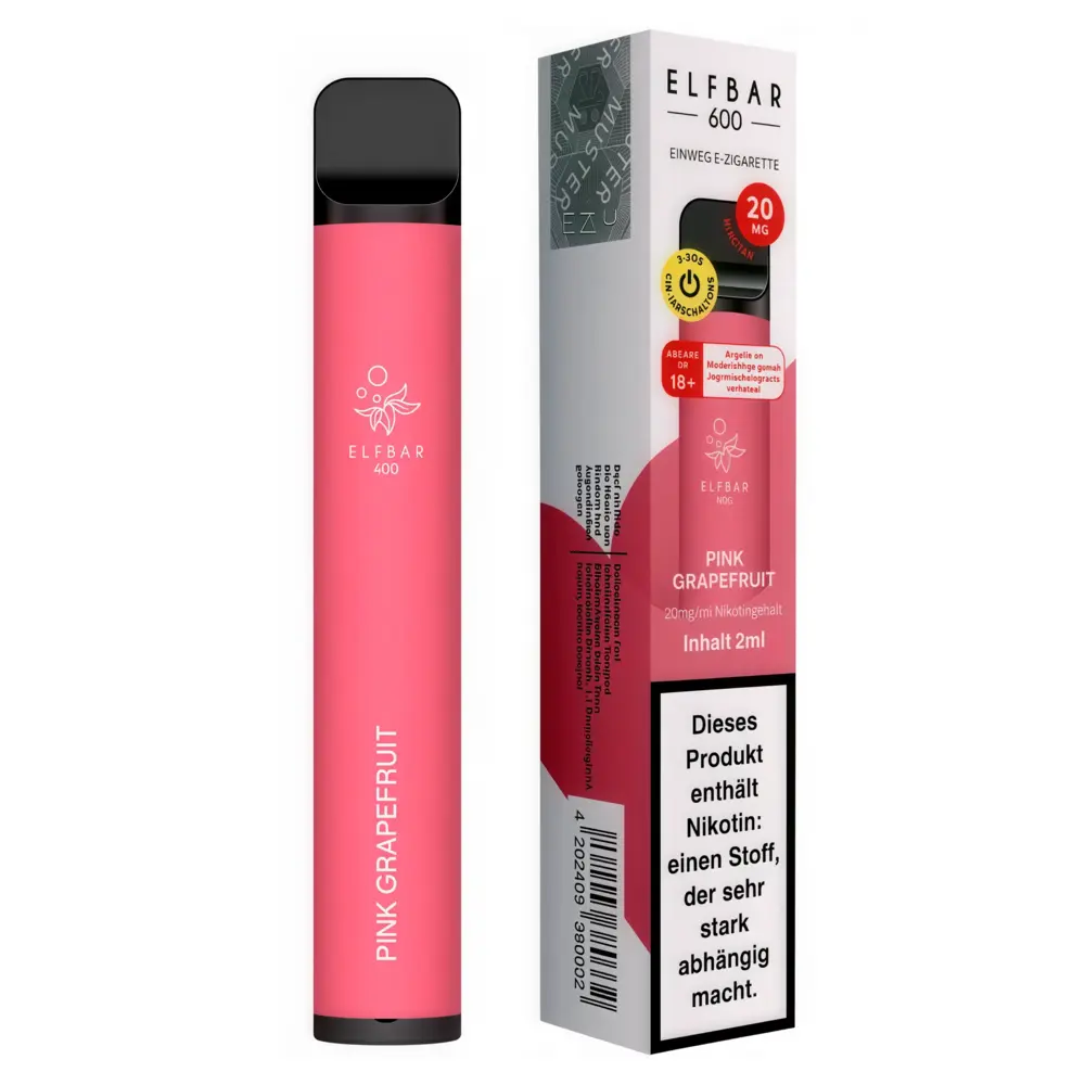 Elfbar Elf Bar 600 - Pink Grapefruit - 600 Züge / Nikotin 20 mg - Einweg E-Zigarette