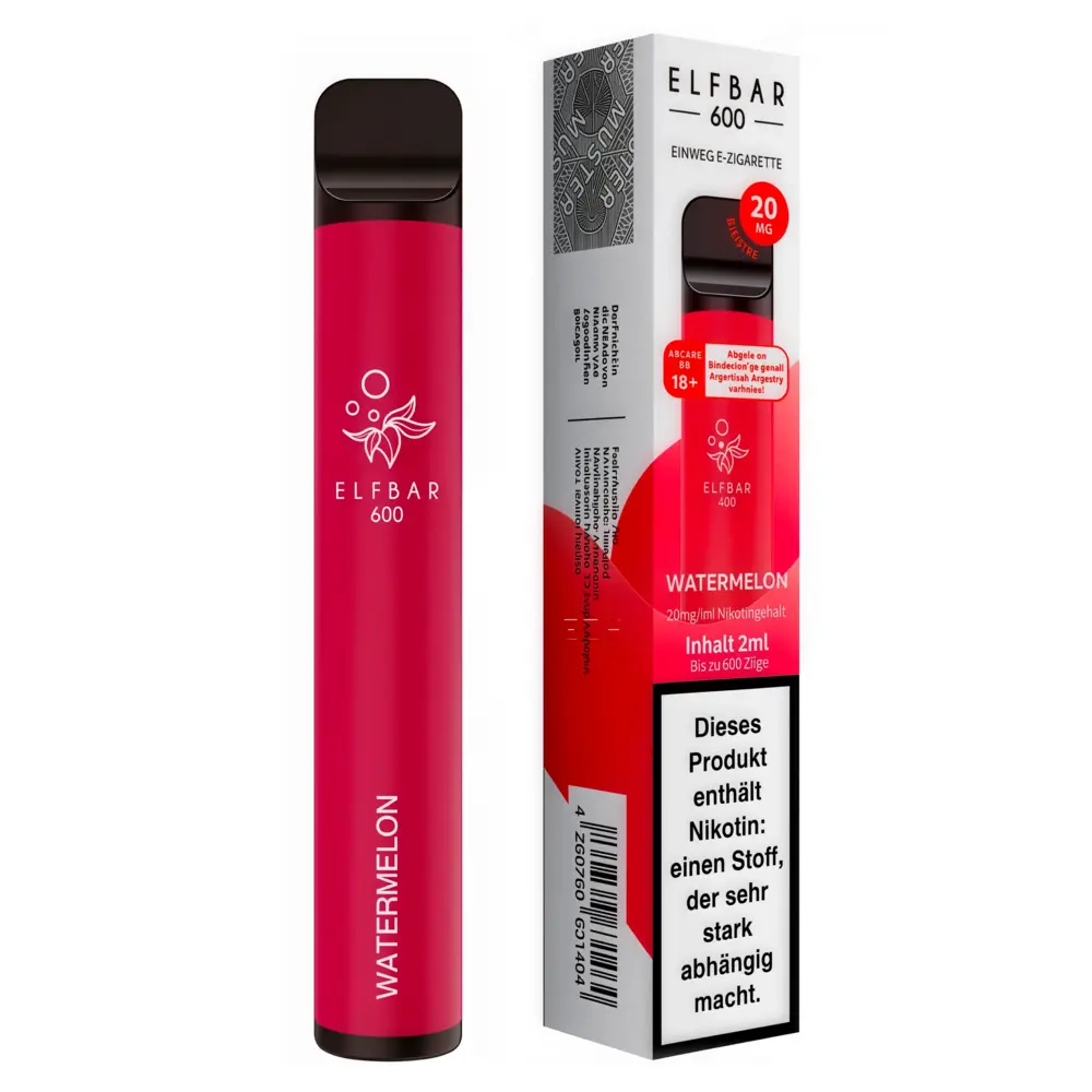 Elfbar Elfbar 600 - Watermelon - 600 Züge / Nikotin 20 mg - Einweg E-Zigarette