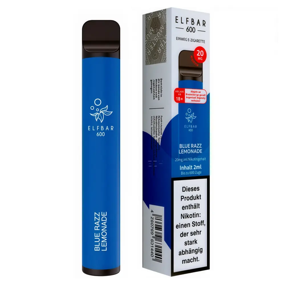 Elfbar Elfbar 600 - Blue Razz Lemonade - 600 Züge / Nikotin 20 mg - Einweg E-Zigarette