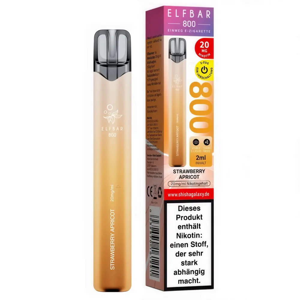 Elfbar Elfbar 800 - Strawberry Apricot- 800 Züge / Nikotin 20 mg - Einweg E-Zigarette