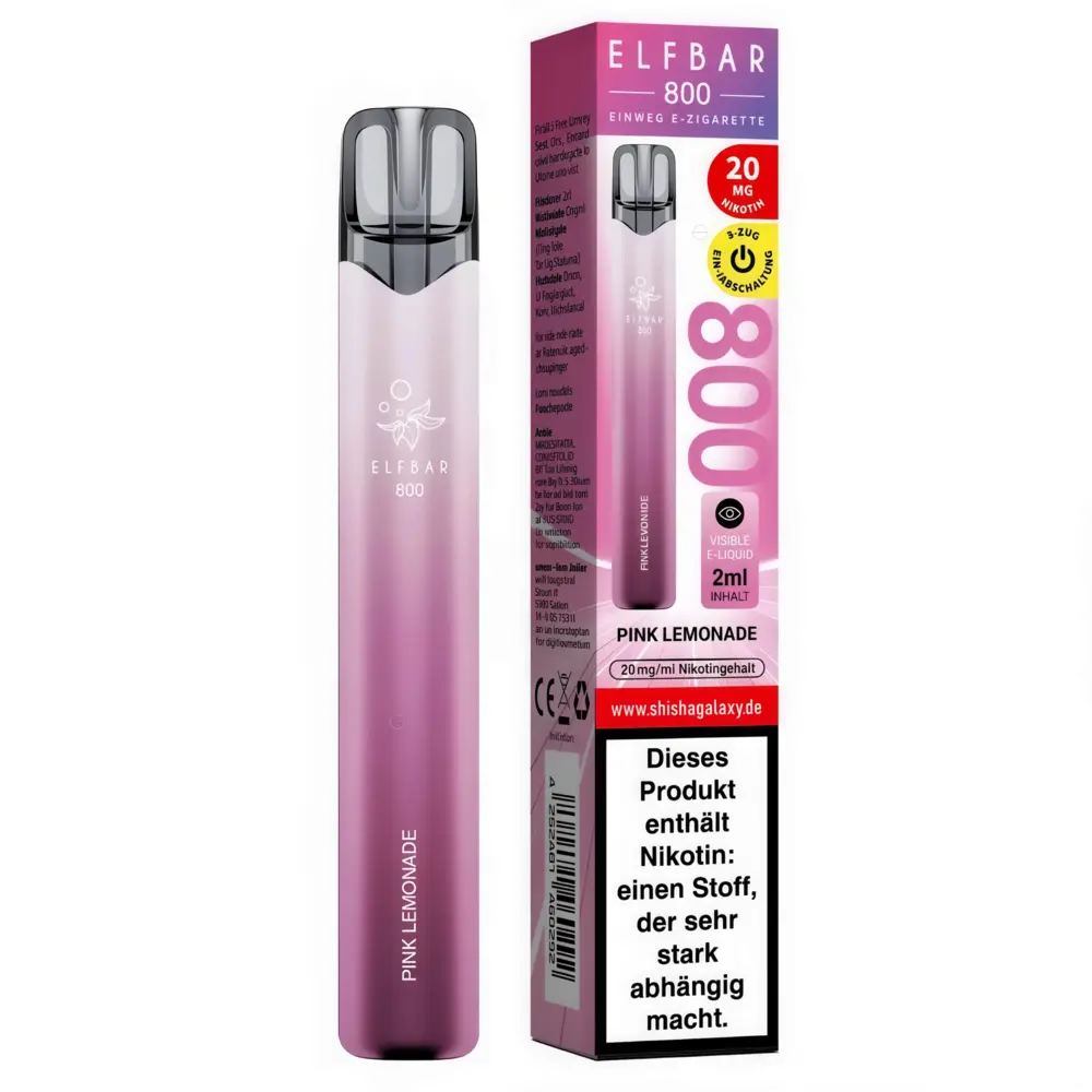 Elfbar Elfbar 800 - Pink Lemonade - 800 Züge / Nikotin 20 mg - Einweg E-Zigarette