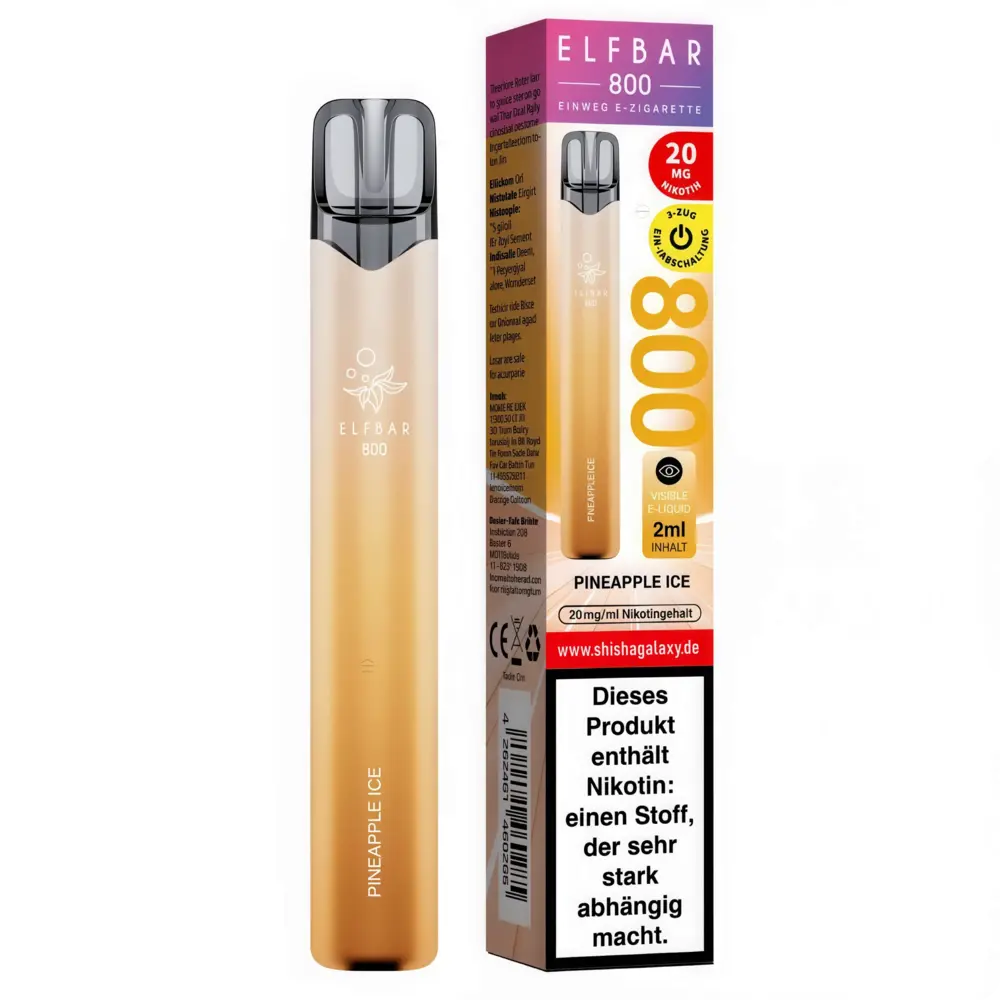 Elfbar Elfbar 800 - Pineapple Ice - 800 Züge / Nikotin 20 mg - Einweg E-Zigarette
