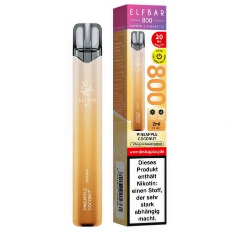 Elfbar Elfbar 800 - Pineapple Coconut - 800 Züge / Nikotin 20 mg - Einweg E-Zigarette