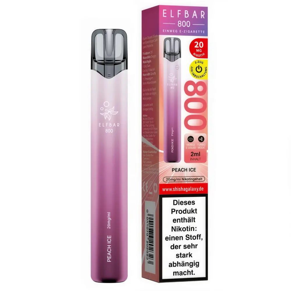 Elfbar Elfbar 800 - Peach Ice - 800 Züge / Nikotin 20 mg - Einweg E-Zigarette