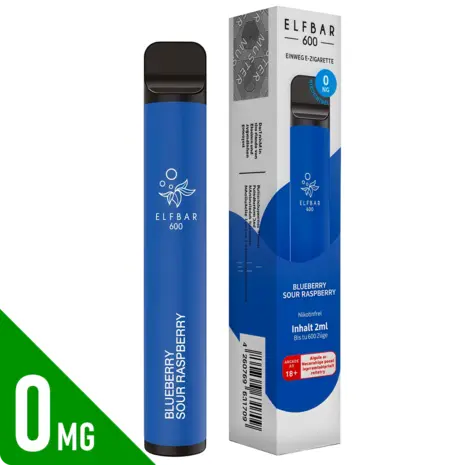 Elfbar Elfbar 600 - Blueberry Sour Raspberry - 600 Züge / Nikotinfrei - Einweg E-Zigarette