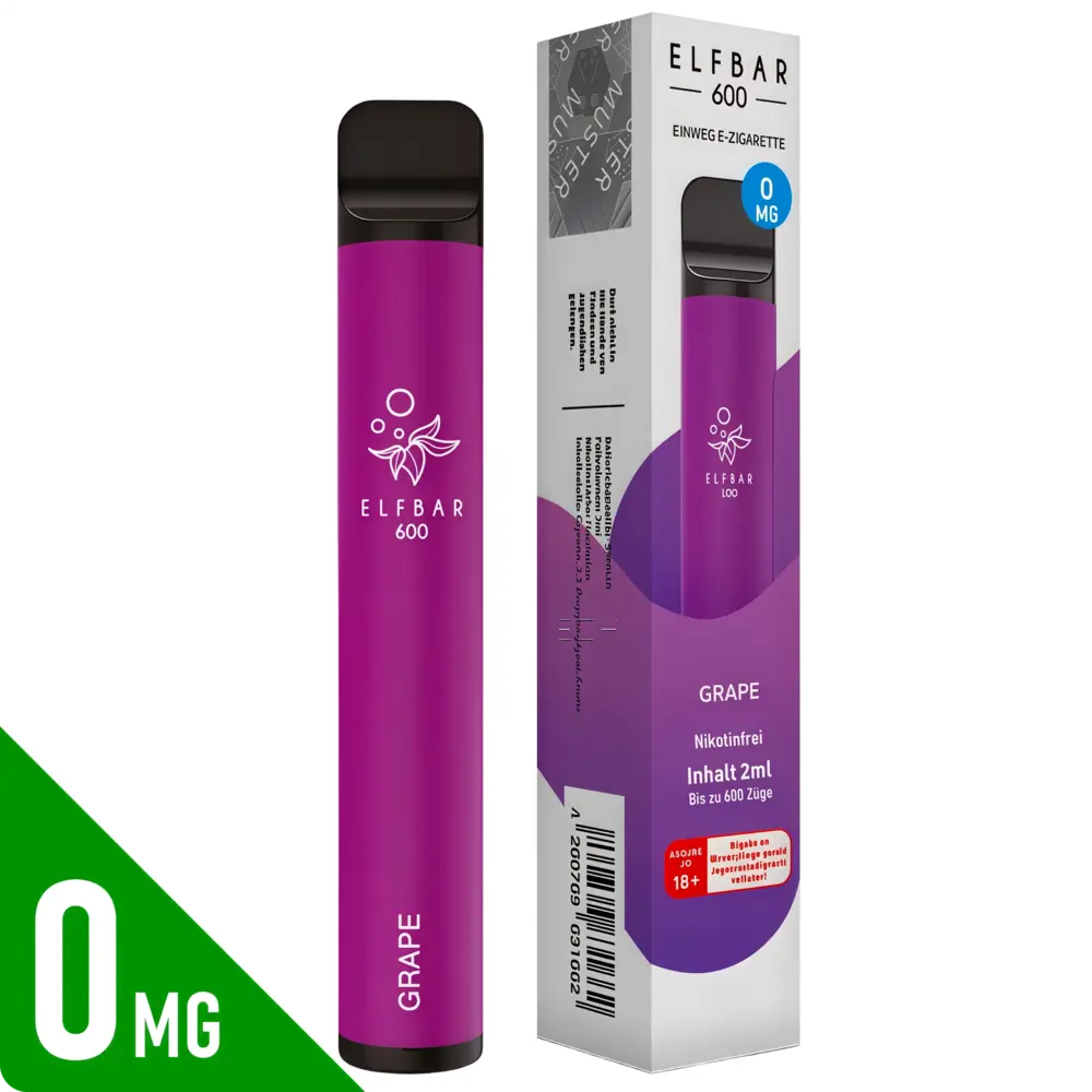 Elfbar Elfbar 600 - Grape - 600 Züge / Nikotinfrei - Einweg E-Zigarette