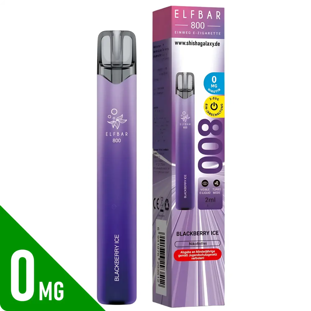 Elfbar Elfbar 800 - Blackberry Ice - 800 Züge / Nikotinfrei - Einweg E-Zigarette