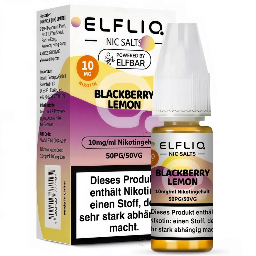 Elfliq ELFLIQ / Elfbar - Blackberry Lemon - E-Liquid - Nikotin 10 mg/ml