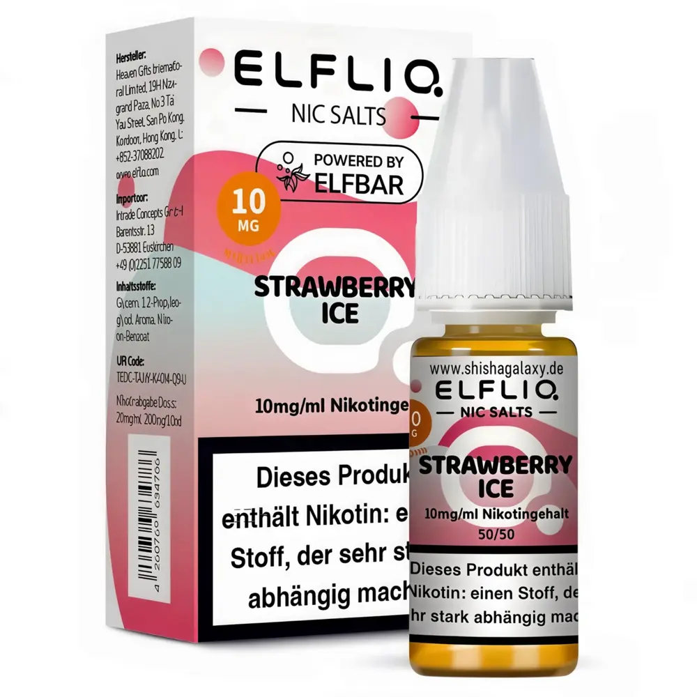 liquid 10 mg nikotin ELFLIQ / Elfbar - Strawberry Ice - E-Liquid - Nikotin 10 mg/ml