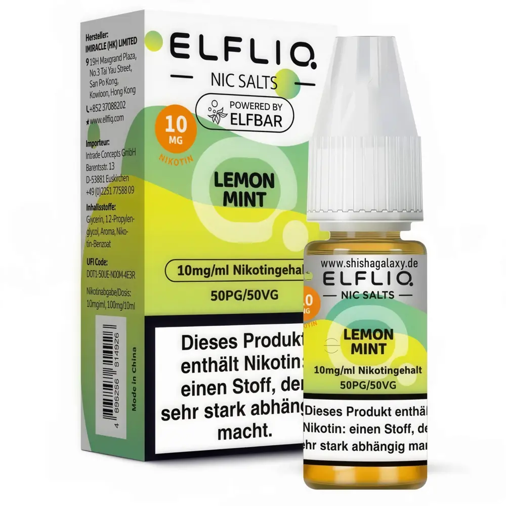 Elfliq ELFLIQ / Elfbar - Lemon Mint - E-Liquid - Nikotin 10 mg/ml