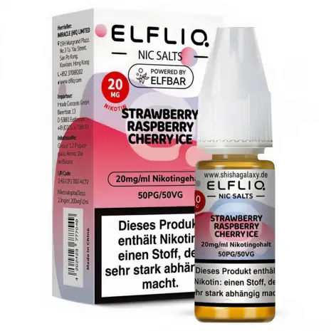 Elfliq ELFLIQ / Elfbar - Strawberry Raspberry Cherry Ice - E-Liquid - Nikotin 20 mg/ml