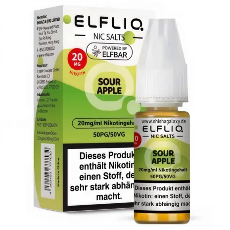 Elfliq ELFLIQ / Elfbar - Sour Apple - E-Liquid - Nikotin 20 mg/ml