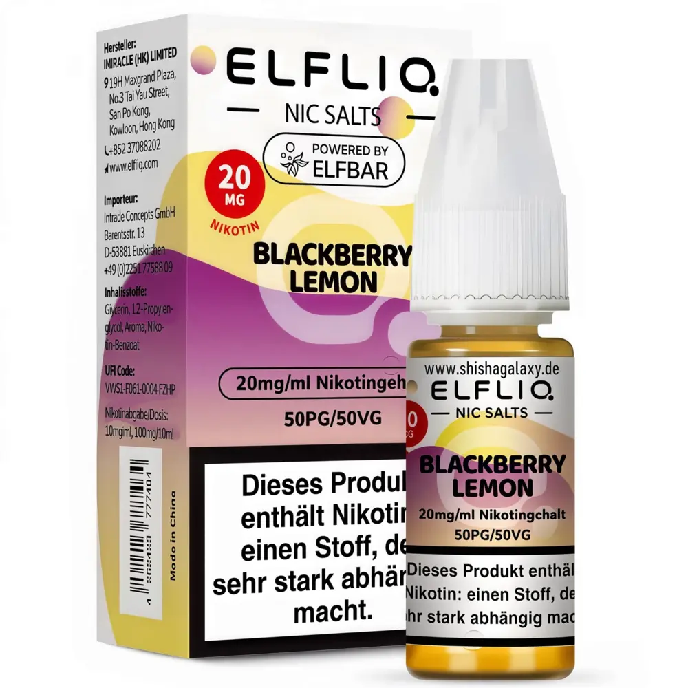 Elfliq ELFLIQ / Elfbar - Blackberry Lemon - E-Liquid - Nikotin 20 mg/ml