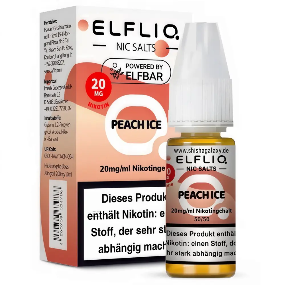 Elfliq ELFLIQ / Elfbar - Peach Ice - E-Liquid - Nikotin 20 mg/ml Elfliq ELFLIQ / Elfbar - Peach Ice - E-Liquid - Nikotin 20 mg/ml