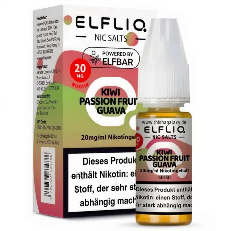 Elfliq ELFLIQ / Elfbar - Kiwi Passionfruit Guava - E-Liquid - Nikotin 20 mg/ml Elfliq ELFLIQ / Elfbar - Kiwi Passionfruit Guava - E-Liquid - Nikotin 20 mg/ml