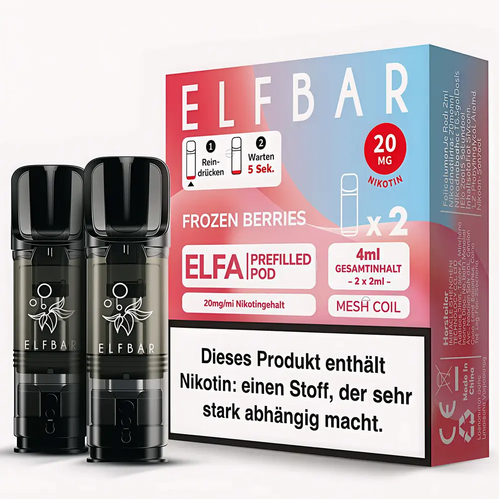 Elfbar Elfbar - ELFA - Frozen Berries - Liquid Pod - 2 ml - Nikotin 20 mg - 2er Pack (4ml)
