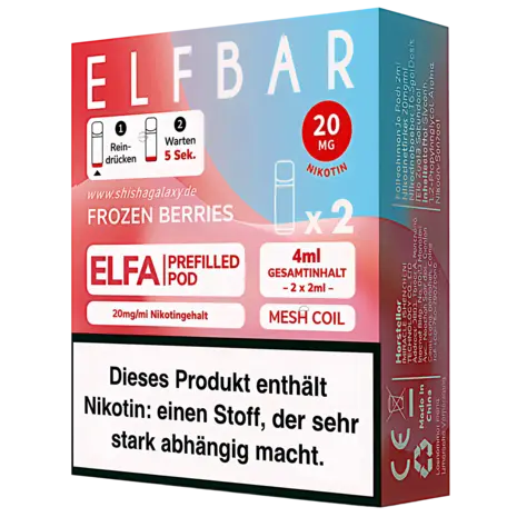 Elfbar Elfbar - ELFA - Frozen Berries - Liquid Pod - 2 ml - Nikotin 20 mg - 2er Pack (4ml)