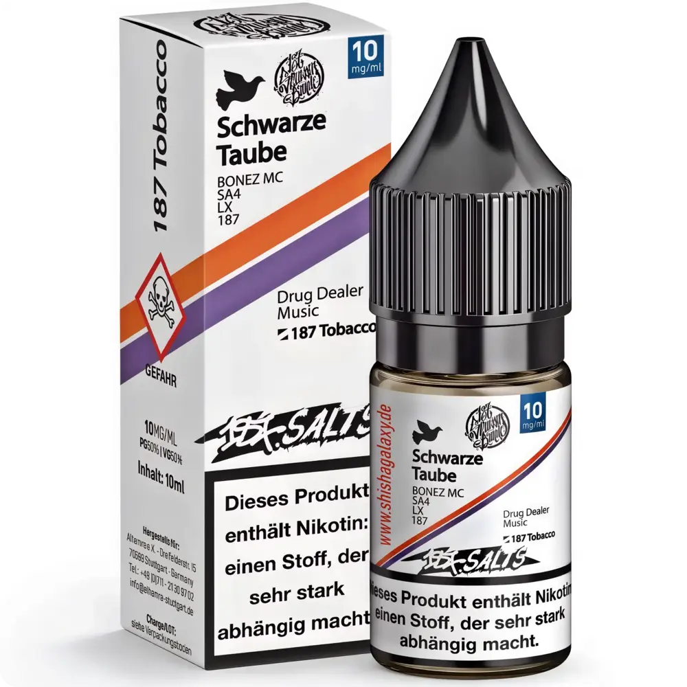187 Strassenbande 187 Salts - Schwarze Taube - E-Liquid - Nikotin 10 mg/ml