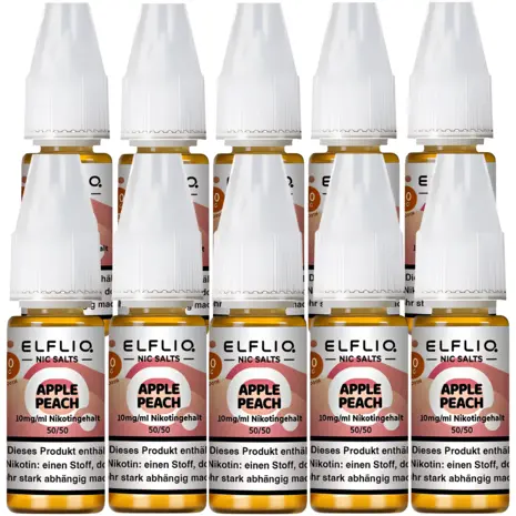 Elfliq Elfbar Elfliq - Apple Peach - Nikotinsalz Liquid - Nikotin 10 mg/ml - 10er Pack (100 ml)