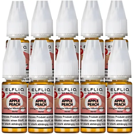 Elfliq ELFLIQ / Elfbar - Apple Peach - E-Liquid - Nikotin 20 mg/ml - 10er Pack Elfliq ELFLIQ / Elfbar - Apple Peach - E-Liquid - Nikotin 20 mg/ml - 10er Pack