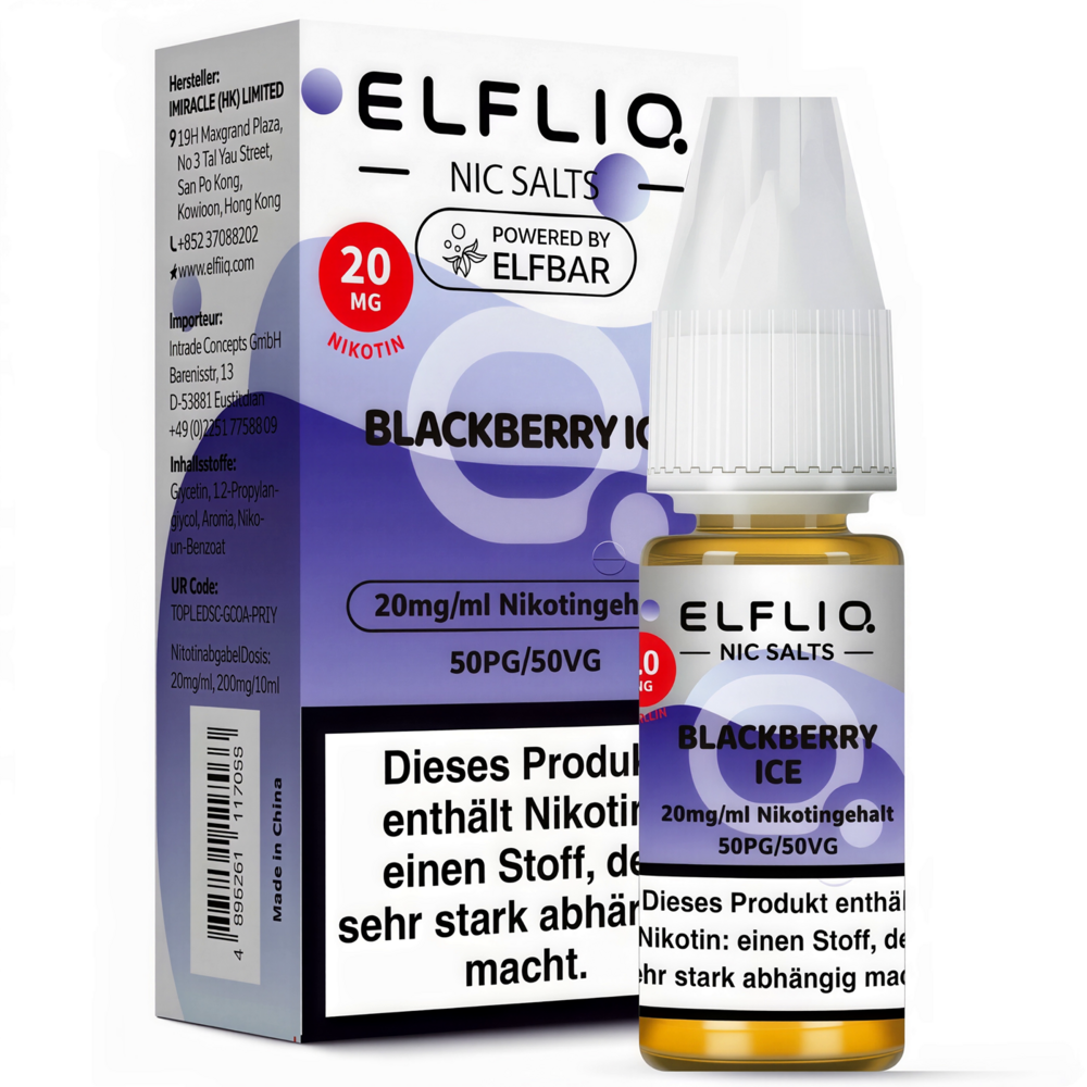 Elfliq ELFLIQ / Elfbar - Blackberry Ice - E-Liquid - Nikotin 20 mg/ml - 10er Pack
