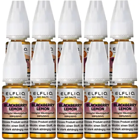 Elfliq Elfbar Elfliq - Blackberry Lemon - Nikotinsalz Liquid - Nikotin 10 mg/ml - 10er Pack (100 ml)