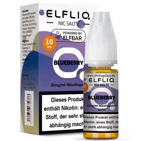 Elfliq ELFLIQ / Elfbar - Blueberry - E-Liquid - Nikotin 10 mg/ml - 10er Pack Elfliq ELFLIQ / Elfbar - Blueberry - E-Liquid - Nikotin 10 mg/ml - 10er Pack
