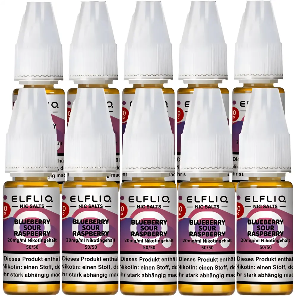 Elfliq ELFLIQ / Elfbar - Blueberry Sour Raspberry - E-Liquid - Nikotin 20 mg/ml - 10er Pack Elfliq ELFLIQ / Elfbar - Blueberry Sour Raspberry - E-Liquid - Nikotin 20 mg/ml - 10er Pack