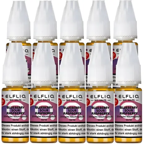Elfliq ELFLIQ / Elfbar - Blueberry Sour Raspberry - E-Liquid - Nikotin 20 mg/ml - 10er Pack Elfliq ELFLIQ / Elfbar - Blueberry Sour Raspberry - E-Liquid - Nikotin 20 mg/ml - 10er Pack